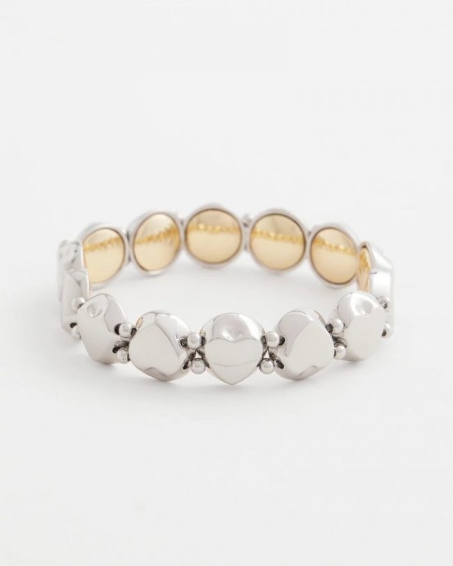 Chicos Reversible Round Stretch Bracelet - MIXED METALS Chicos Reversible Round Stretch Bracelet - MIXED METALS