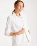 Chicos Linen Roll Sleeve Blazer - ALABASTER Chicos Linen Roll Sleeve Blazer - ALABASTER