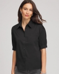 Chicos No Iron Short-Sleeved Shirt - BLACK