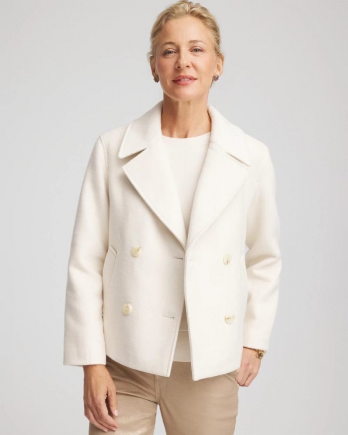 Chicos Wool Peacoat - ENGLISH CREAM