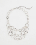 Chicos Silver Multistrand Bib Necklace - SILVER Chicos Silver Multistrand Bib Necklace - SILVER