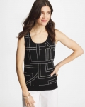 Chicos Ella Graphic Scoopneck Tank - BLACK Chicos Ella Graphic Scoopneck Tank - BLACK