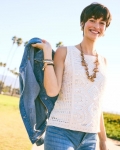 Chicos Crochet Sequin Tank - NEUTRAL