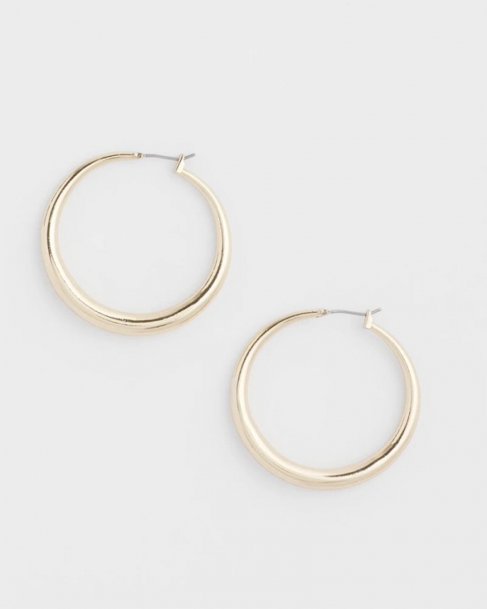 Chicos Cassie Gold-Tone Hoop Earrings - GOLD