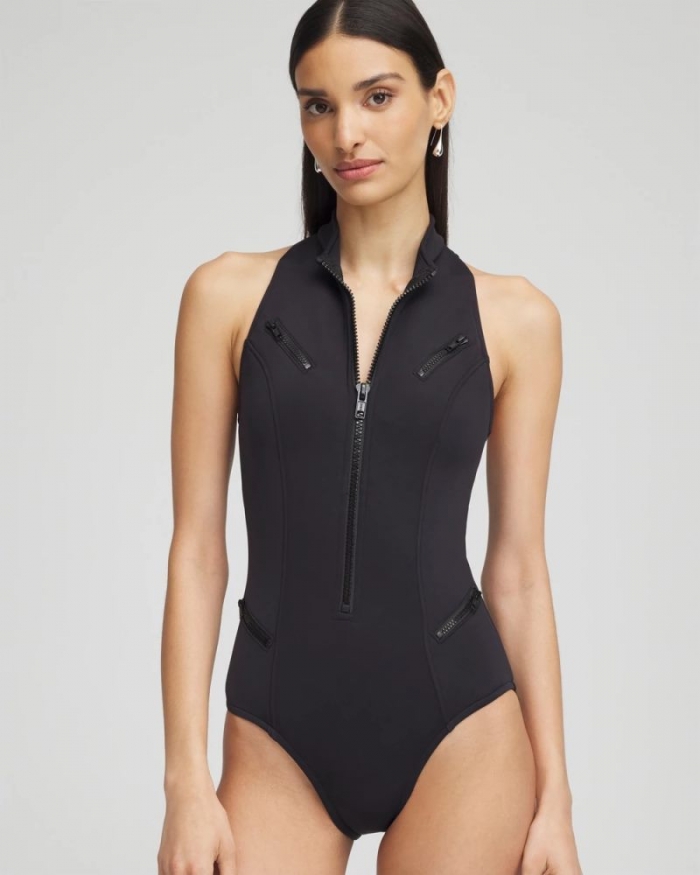 Chicos Magicsuit® Knit Coco One Piece Swimsuit - BLACK
