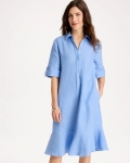 Chicos Linen Flounce Dress - BLUE VEIL Chicos Linen Flounce Dress - BLUE VEIL