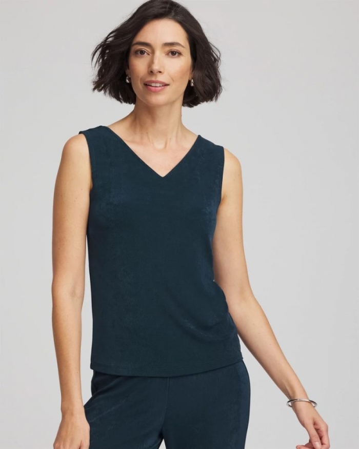 Chicos Travelers™ Convertible Tank - TEAL SHADOW