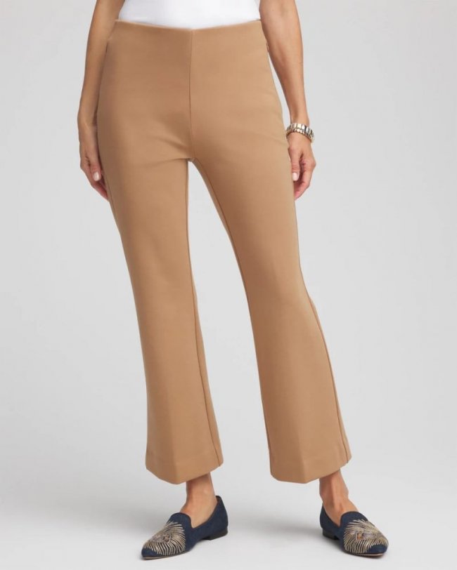 Chicos Juliet Slim Cropped Flared Pants - CARAMEL APPLE