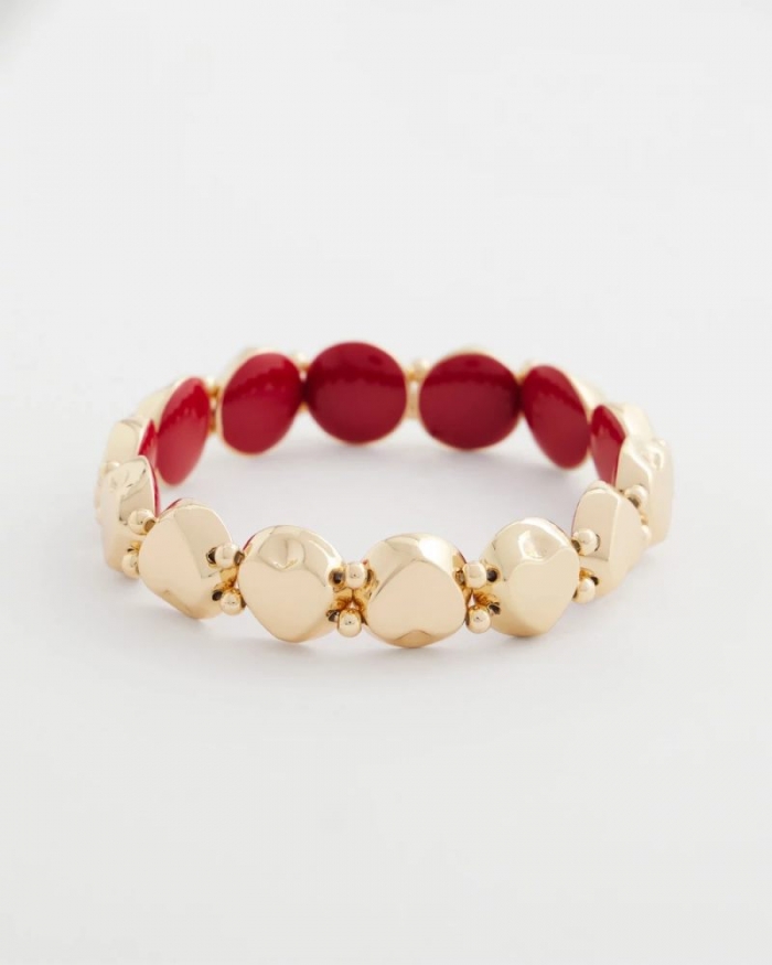 Chicos Reversible Round Stretch Bracelet - RED