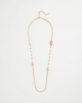 Chicos Pink Accent Long Single Strand Necklace - PINK