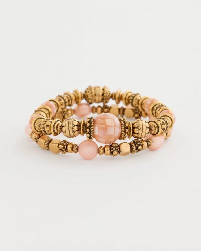 Chicos Stretch Bracelet Set of Two - CORAL Chicos Stretch Bracelet Set of Two - CORAL