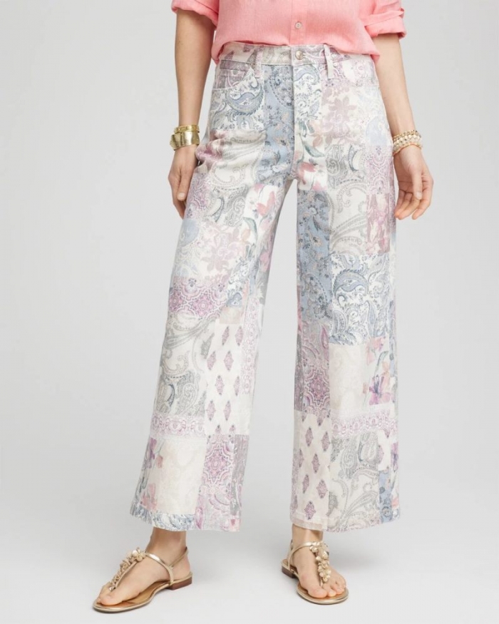 Chicos So Slimming® High-Rise Floral Patchwork Jeans - MULTI