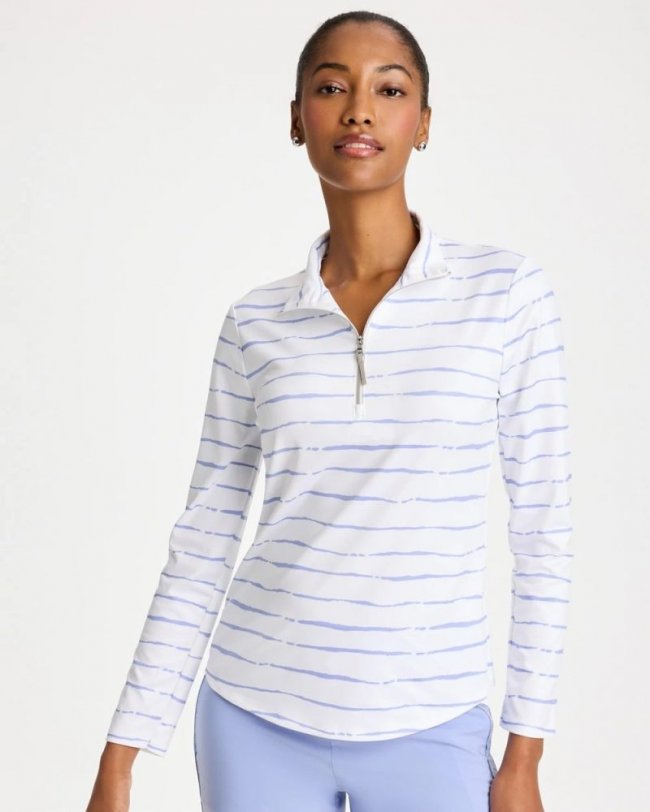 Chicos Zenergy® UPF Caviar Half Zip - BLUE MUSE