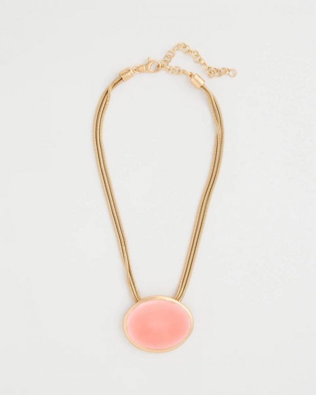 Chicos Coral Pendant Necklace - CORAL