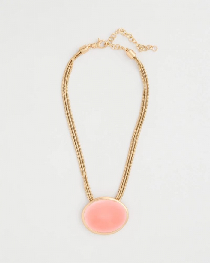Chicos Coral Pendant Necklace - CORAL