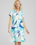 Chicos Cuff Sleeve Linen Dress - MULTI Chicos Cuff Sleeve Linen Dress - MULTI