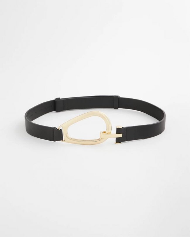 Chicos Interlock Buckle Slouch Belt - BLACK