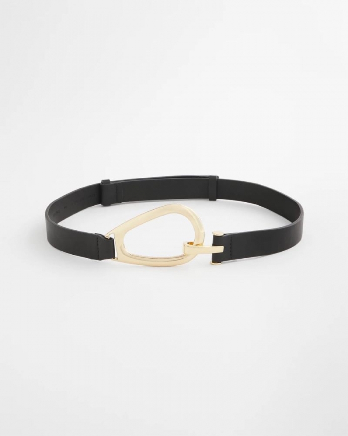 Chicos Interlock Buckle Slouch Belt - BLACK