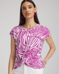 Chicos Jungle Inverted Knot Front Tee - AFRICAN VIOLET Chicos Jungle Inverted Knot Front Tee - AFRICAN VIOLET