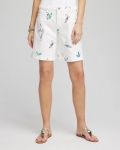 Chicos Girlfriend Cuffed Swing Denim Shorts - ALABASTER Chicos Girlfriend Cuffed Swing Denim Shorts - ALABASTER