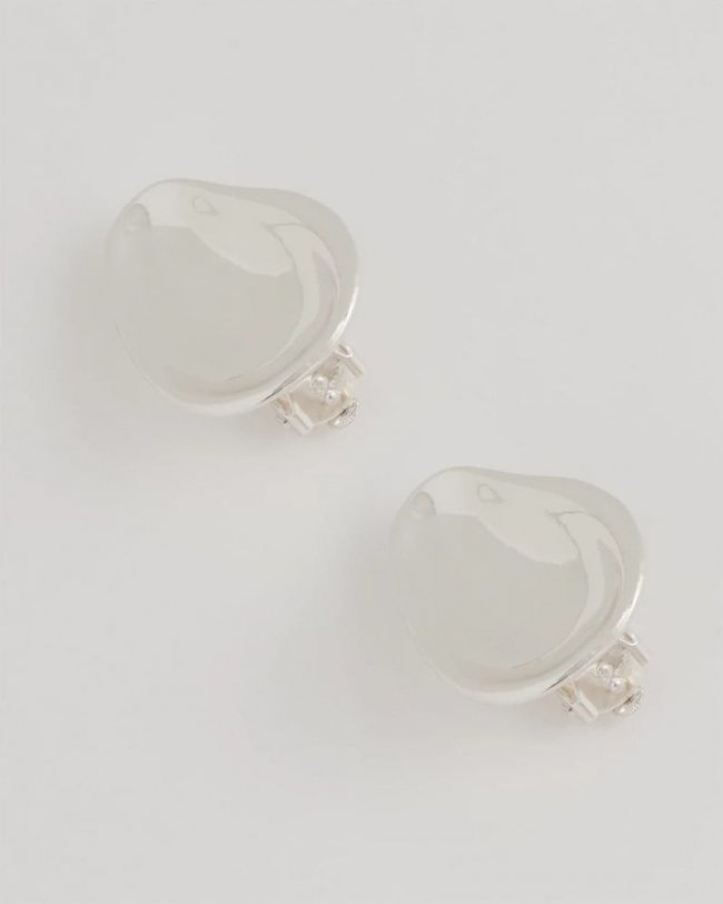 Chicos Silvertone Stud Clip-On Earrings - SILVER
