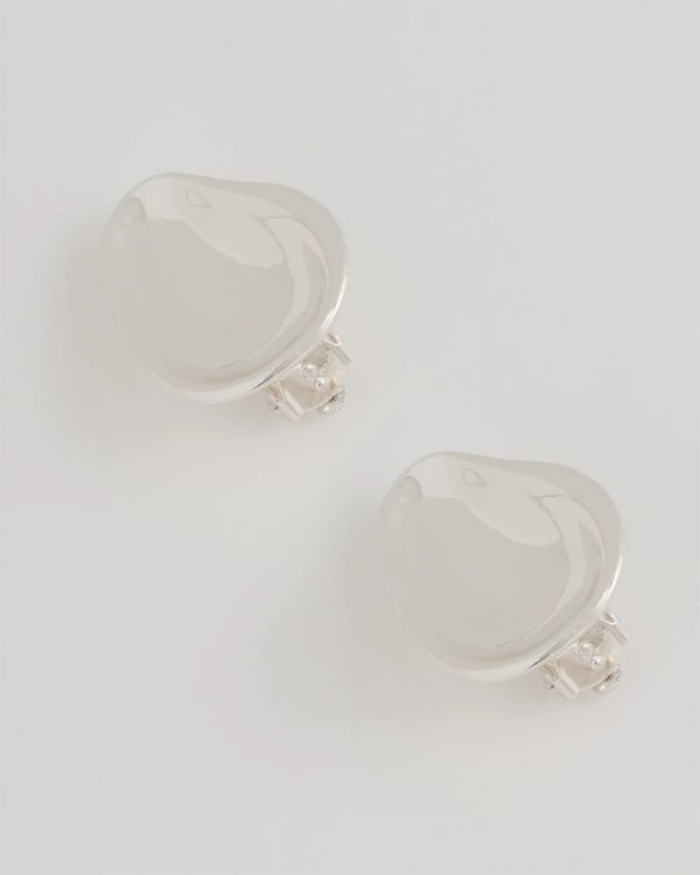 Chicos Silvertone Stud Clip-On Earrings - SILVER