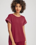 Chicos Zenergy® Embellished Short-Sleeve Top - RUSSET RED Chicos Zenergy® Embellished Short-Sleeve Top - RUSSET RED