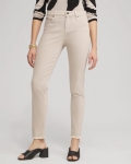 Chicos Girlfriend Fray Hem Ankle Jeans - SMOKEY TAUPE