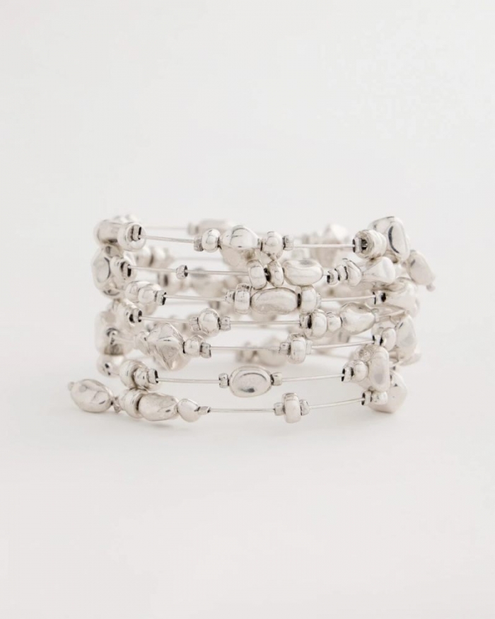 Chicos Silvertone Coil Bracelet - SILVER