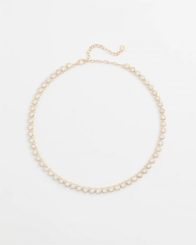 Chicos Goldtone Tennis Necklace - GOLD