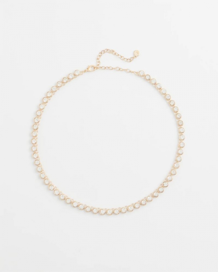 Chicos Goldtone Tennis Necklace - GOLD