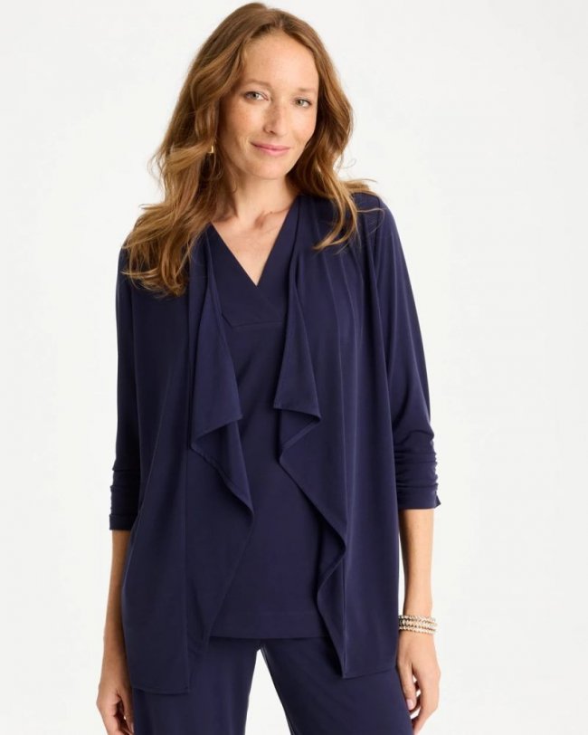 Chicos Travelers™ Knit Fly Away Cardigan - PASSPORT BLUE