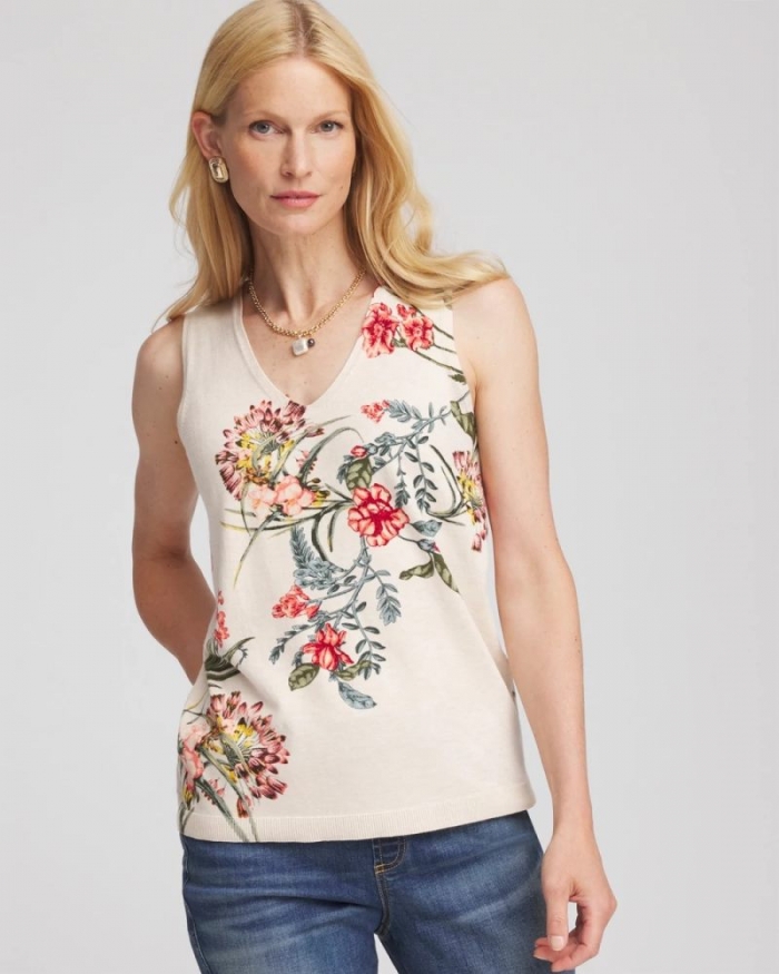 Chicos Ella Printed Sweater Tank - MULTI