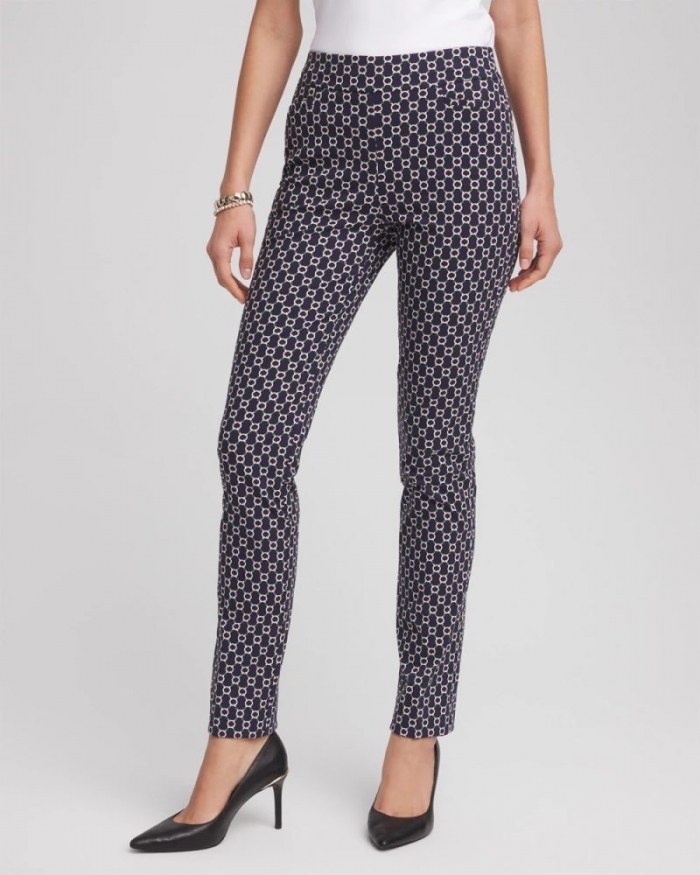 Chicos Brigitte™ Chain Connection Slim Pants - PASSPORT BLUE