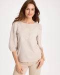 Chicos Etched Flora Balloon Top - SMOKEY TAUPE Chicos Etched Flora Balloon Top - SMOKEY TAUPE
