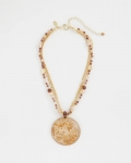 Chicos Gold Foil Pendant Necklace - NEUTRAL