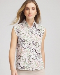 Chicos Zenergy® UPF Floral Shirt - TIBET TAUPE