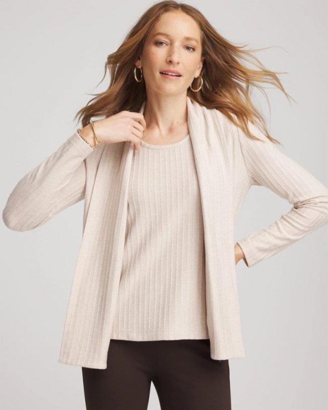 Chicos Cozy Cardigan - OATMEAL