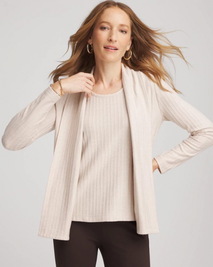 Chicos Cozy Cardigan - OATMEAL