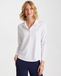 Chicos Zenergy® UPF Shadow Stripe Polo - ALABASTER Chicos Zenergy® UPF Shadow Stripe Polo - ALABASTER