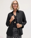Chicos No Iron Stretch Shirt - BLACK