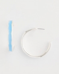 Chicos Sea Glass Inspired Hoop Earrings - BLUE