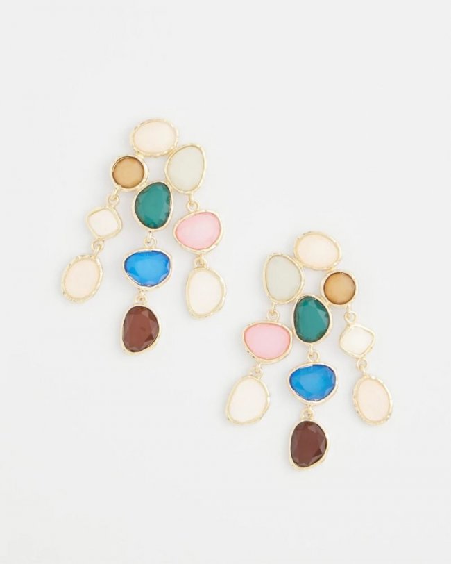 Chicos No Droop® Rainbow Resin Drop Earrings - MULTI