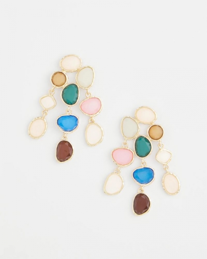 Chicos No Droop® Rainbow Resin Drop Earrings - MULTI