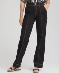 Chicos Pull-On Wide-Leg Jeans - BLACK