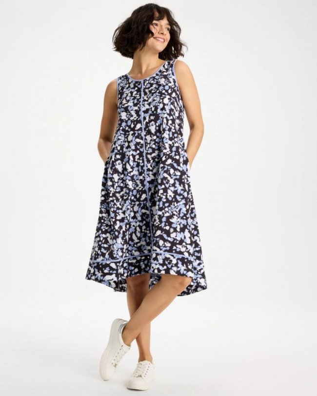 Chicos Zenergy® UPF Posh Dots Midi Dress - BLUE MUSE