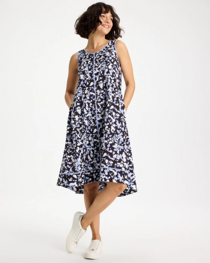 Chicos Zenergy® UPF Posh Dots Midi Dress - BLUE MUSE