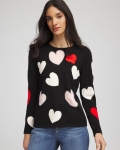Chicos V-Day Multi-Heart Pullover - BLACK Chicos V-Day Multi-Heart Pullover - BLACK