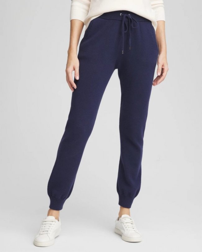 Chicos Zenergy® Luxe Cashmere-Blend Ankle Jogger Pants - PASSPORT BLUE