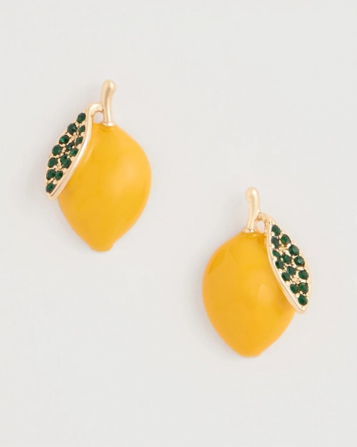 Chicos Luxurious Lemon Stud Earrings - YELLOW